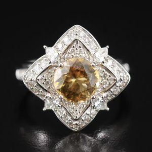 $6500 / Designer Chromia 3.7 CT Diamond & Baryte Gemstone / 18K Gold Ring
